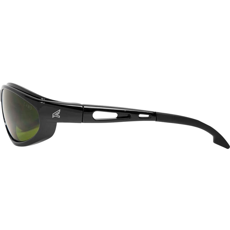 Edge SW11-IR3 Dakura Wrap-Around Safety Glasses, Anti-Scratch, Non-Slip, UV 400, Military Grade, ANSI/ISEA & MCEPS Compliant, 5.04" Wide, Black Frame / IR3 Light Welding Lens - Image 3